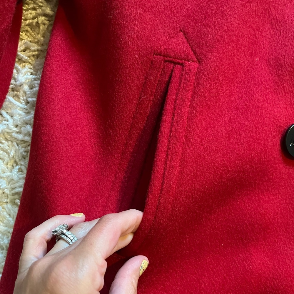 Talbots Red Pea Coat - Picture 7 of 8
